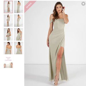 AZAZIE KIT TAUPE NEUTRAL BRIDESMAID DRESS